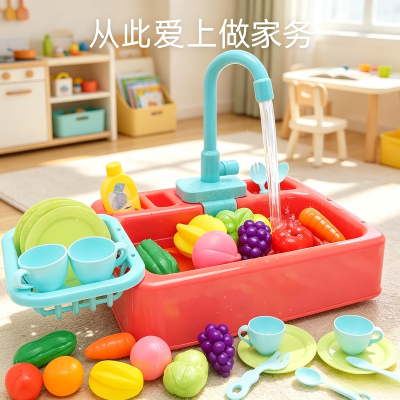 Kitchen Appliances For Kids - 주방 장난감 플라스틱 식기 세척 싱크대