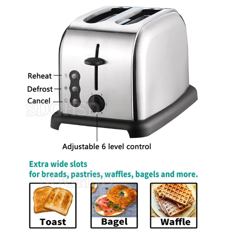 Toaster 4 Slice - 4슬라이스 가정용 전기 토스터, 넓은 슬롯,
