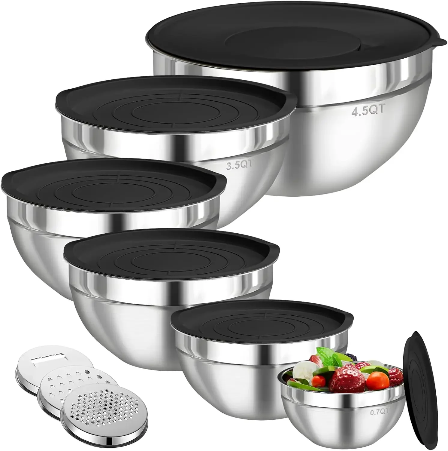 Kitchen Appliances Organizer - 6개 스테인리스 스틸 믹싱 볼 세트