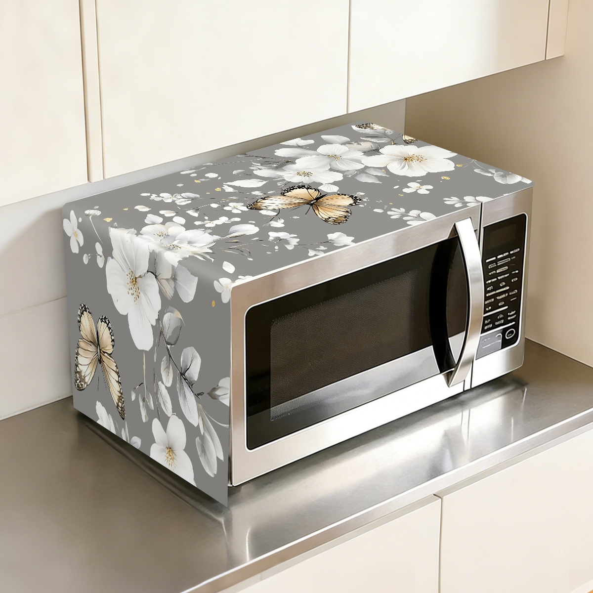 1pc 흰색 꽃 전자레인지 먼지 커버 35x85cm 나 - Kitchen Appliances Design 리뷰 및 가격