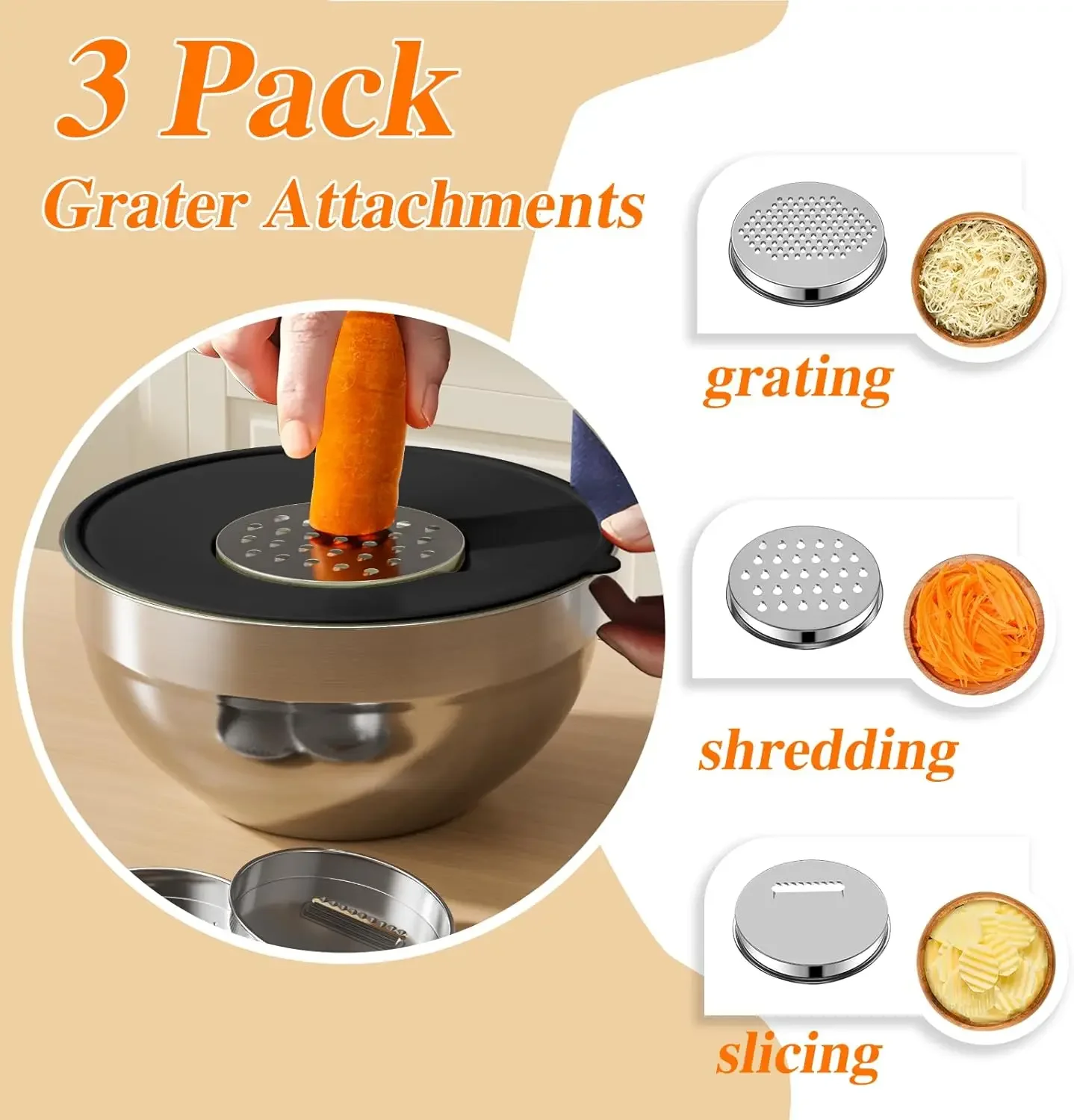 6개 스테인리스 스틸 믹싱 볼 세트 (밀폐 뚜껑 포함) - Kitchen Appliances Organizer 리뷰 및 가격