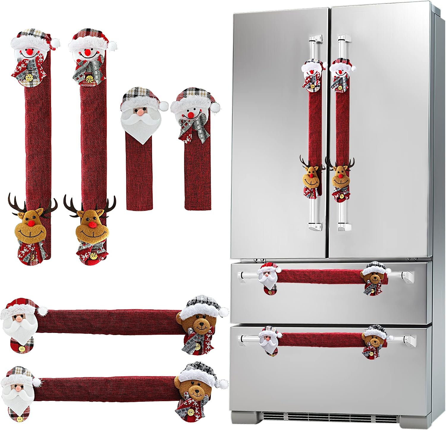 6개입 크리스마스 냉장고 손잡이 커버, 산타 & 눈사람 - Kitchen Appliances For.Xmas 리뷰 및 가격