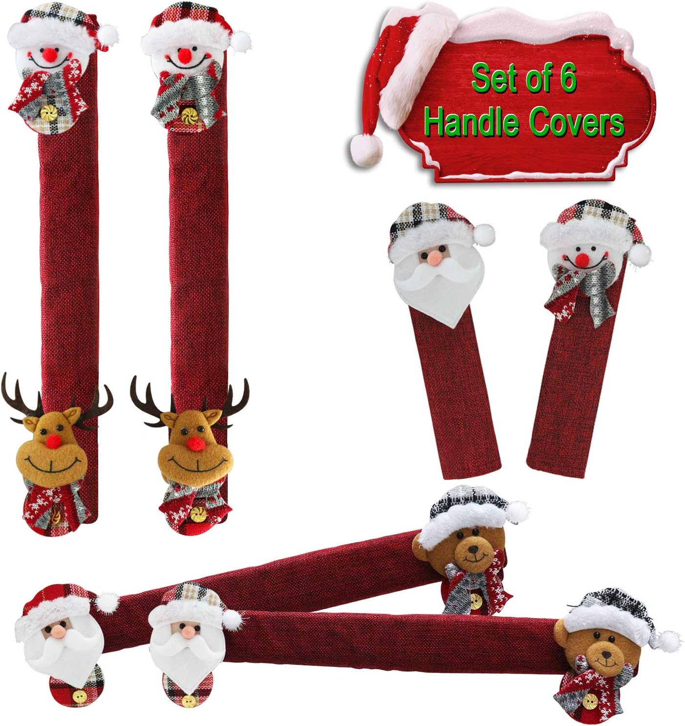 6개입 크리스마스 냉장고 손잡이 커버, 산타 & 눈사람 - Kitchen Appliances For.Xmas 리뷰 및 가격