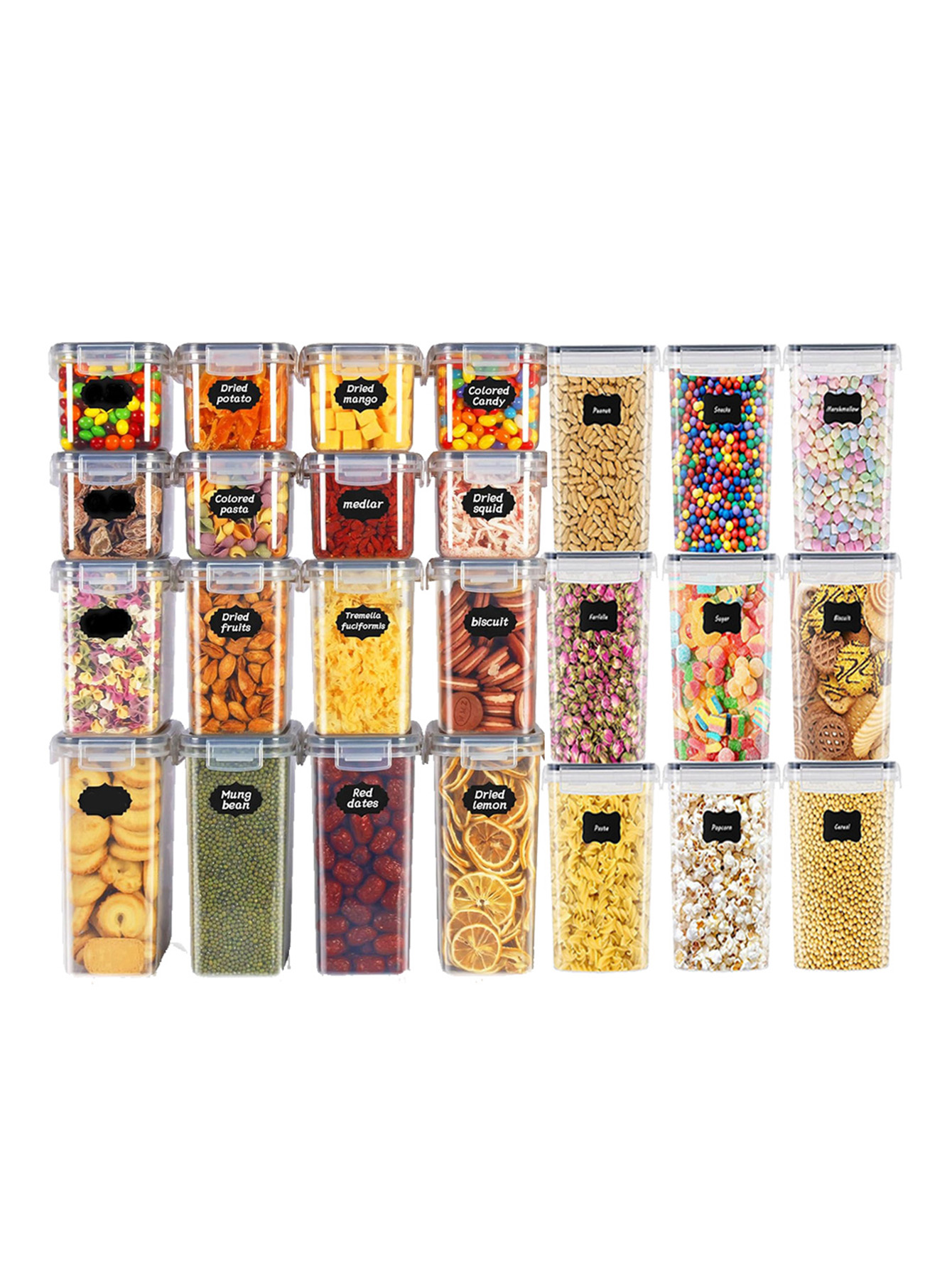 48개, 뚜껑이 있는 밀폐형 식품 보관 용기, 플라스틱 - Kitchen Appliances Organizer 리뷰 및 가격